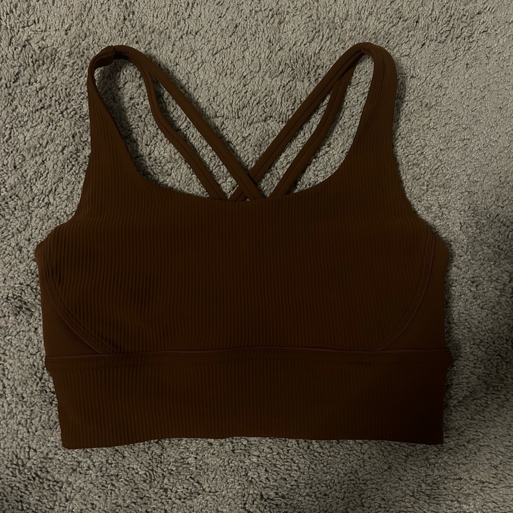 Lulu lemon longline ribbed energy bra JAVA